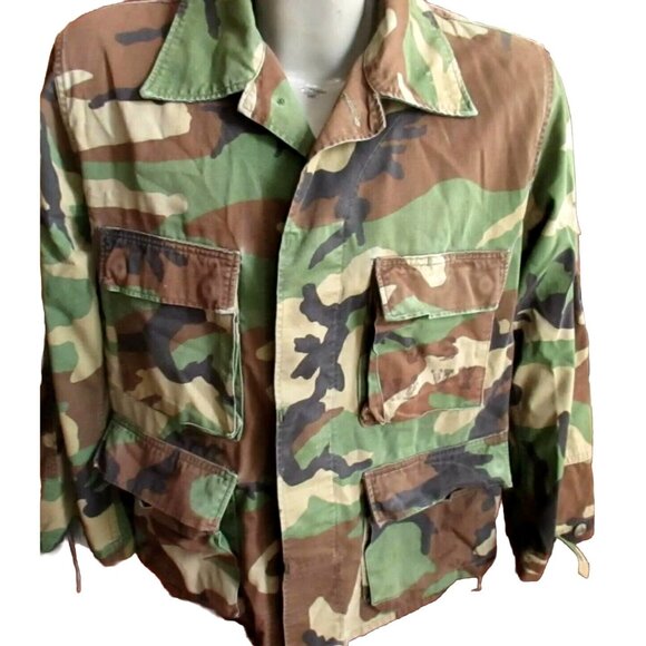 Small Vintage US Army Camouflage Field Shirt/Jacket Size M US NAVY Stencil - Picture 1 of 5